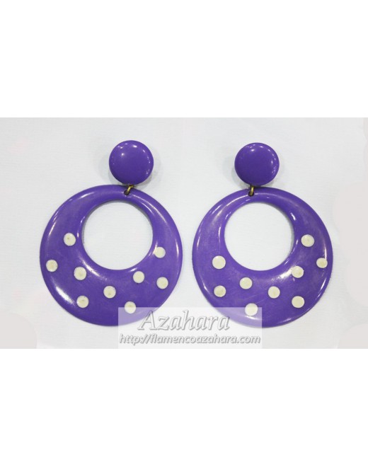 Aros Lilas con Lunares 